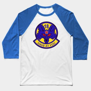 18th Aggressor Squadron Blue Foxes Baseball T-Shirt